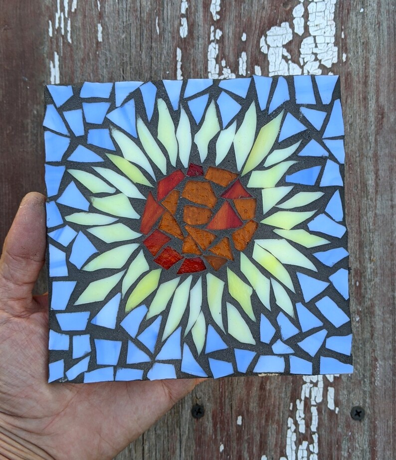 Craft Kits for Adults Sunflower Mosaic Trivet Mosaic Kit Etsy