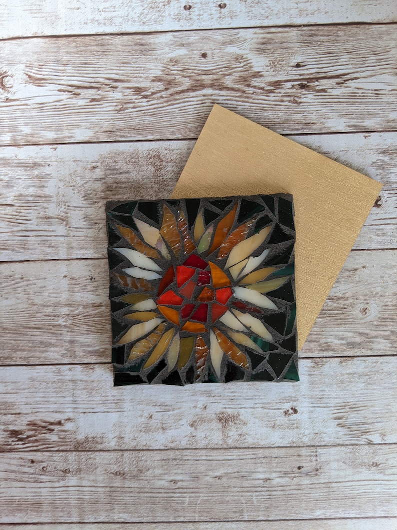 Craft Kits for Adults, Mosaic Kit, Sunflower Coaster Kit, DIY Kits for Adults, Sunflower Mosaic, Crafts Kits for Adults, DIY coasters, kits image 4