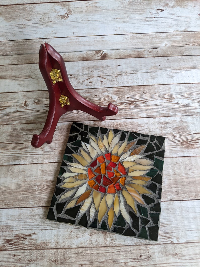 Craft Kits for Adults, Sunflower Trivet Kit, Mosaic Kit, DIY Kits for Adults, Sunflower Mosaic, Crafts Kits for Adults, DIY Sunflower Art ADD Easel