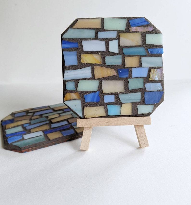 Craft Kits DIY Stained Glass Mosaic Coaster Set Mosaic Kit Etsy