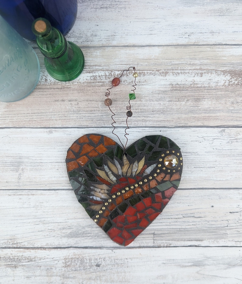 Craft Kits for Adults, Mosaic Kit, Heart Mosaic Craft Kit, Adult Craft Kit, Heart Ornament Kit, Mosaic Crafts, Craft Kits for women, Art Kit image 1