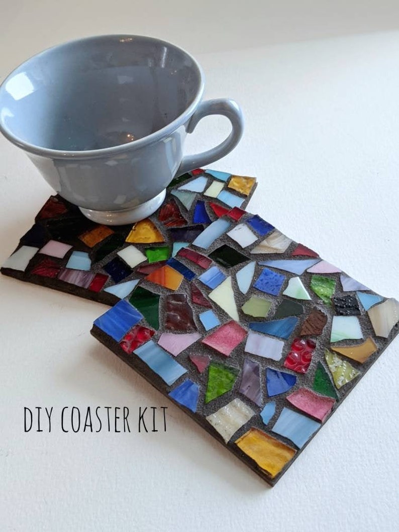 Craft Kits for Adults, Coaster Kit, Mosaic Kit, DIY Kits for Adults, Craft Kits for Women, Stained Glass Kit, Mosaic Coaster Kit, DIY Kits image 2