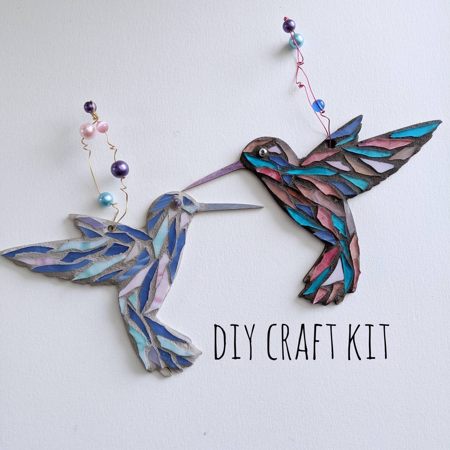 Craft Kits for Adults, Hummingbird Kit, Mosaic Kit, DIY Kits for