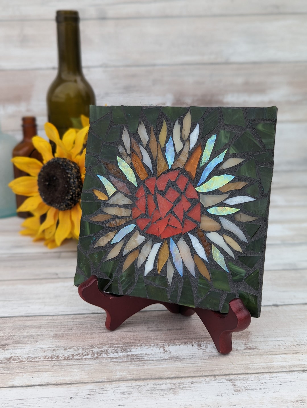 Craft Kits for Adults Sunflower Mosaic Kit Mosaic Trivet Etsy