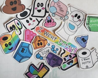 read to ship encouraging toddlers to go potty reward stickers Potty training stickers handmade potty stickers cute rainbow gender fluid