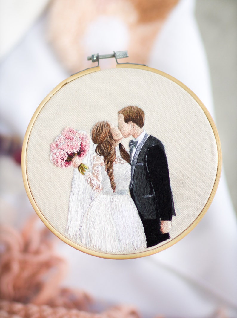 CUSTOM Couple Hand Embroidery Hoop Wedding Gift for Couples Etsy