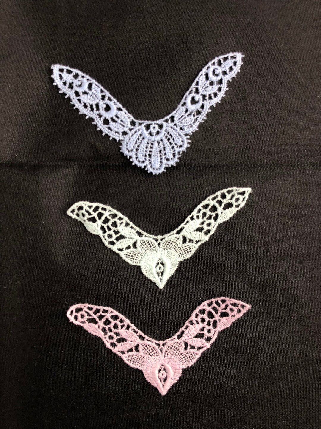 Set of 6 Lace Appliqués Vintage Swiss Embroidered Lace Etsy