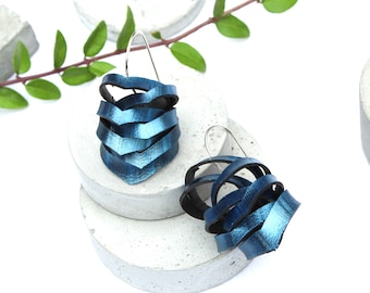 Painted bicycle inner tube earrings