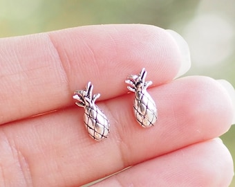 Ananas Ohrstecker, Tropische Früchte Ohrringe, Essen Schmuck, Sommer, Geschenkidee / BD220