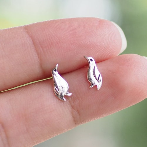 Tiny Penguin Earrings Zoo Animal Earrings Tiny Stud Earrings Etsy UK