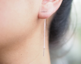 Dainty Bar Threader Earrings Bar earrings Dainty earrings, Minimalist Earrings / CTD26