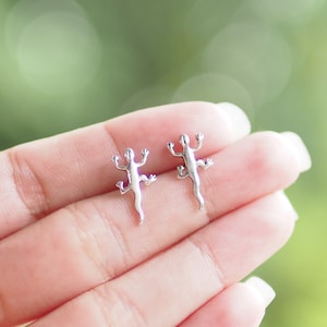 Lizard Stud Earrings, Lizard jewelry, Gecko earrings, Animal Jewelry, Gift idea / BK166