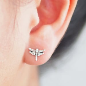 Dragonfly Stud Earrings, Dragonfly Insect Jewelry, Gift idea / BD83