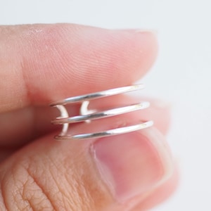 3 Line toe ring Sterling silver Toe ring Minimalist ring Plain toe ring Adjustable toe ring Knuckle Ring / TO37