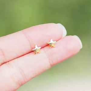Gold Plated Star Earrings, Star Jewelry, Everyday earrings, Minimal earrings / BD318
