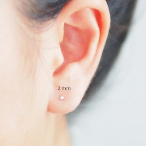 2-3 mm Circle Dot Earrings Tiny ball Earrings, Simple everyday Jewelry, Minimalist earrings / BD280-2
