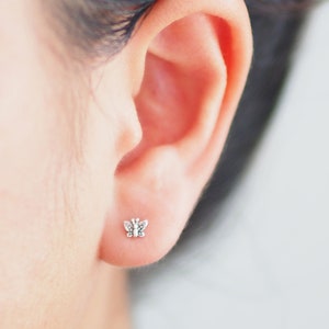 Tiny Butterfly Stud Earrings Insect Earrings Children Earrings Minimalist earrings / BD153