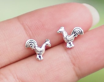 Rooster Stud Earrings, Chicken Earrings, Animal Earrings, Children Earrings, Gift idea / BD103P