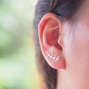 Olive Leaf Ear Climber Earrings, Vine Earrings, Leaf Earrings, ear sweep, Gift idea, Birthday Gift / EE17