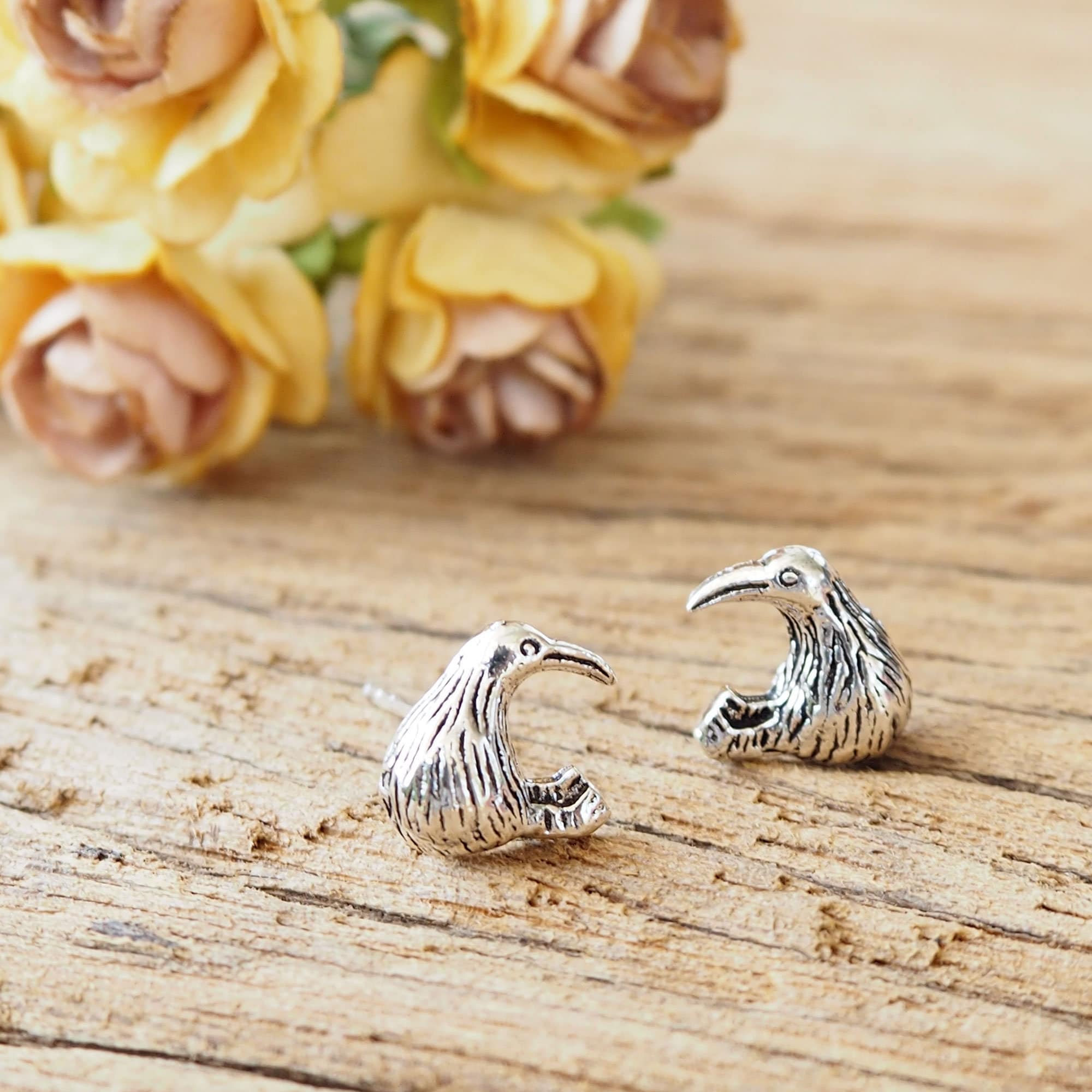 Kiwi Bird Stud Earrings Animal Earrings Flying Bird Etsy