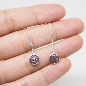 Baum Einfädler Ohrringe, Baum des Lebens Ohrringe, Blatt Ohrringe, Pflanze Schmuck, Geburtstagsgeschenk / CTD17
