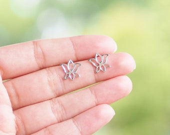 Pendientes de flor de loto, regalo de yoga, joyería espiritual/TA65