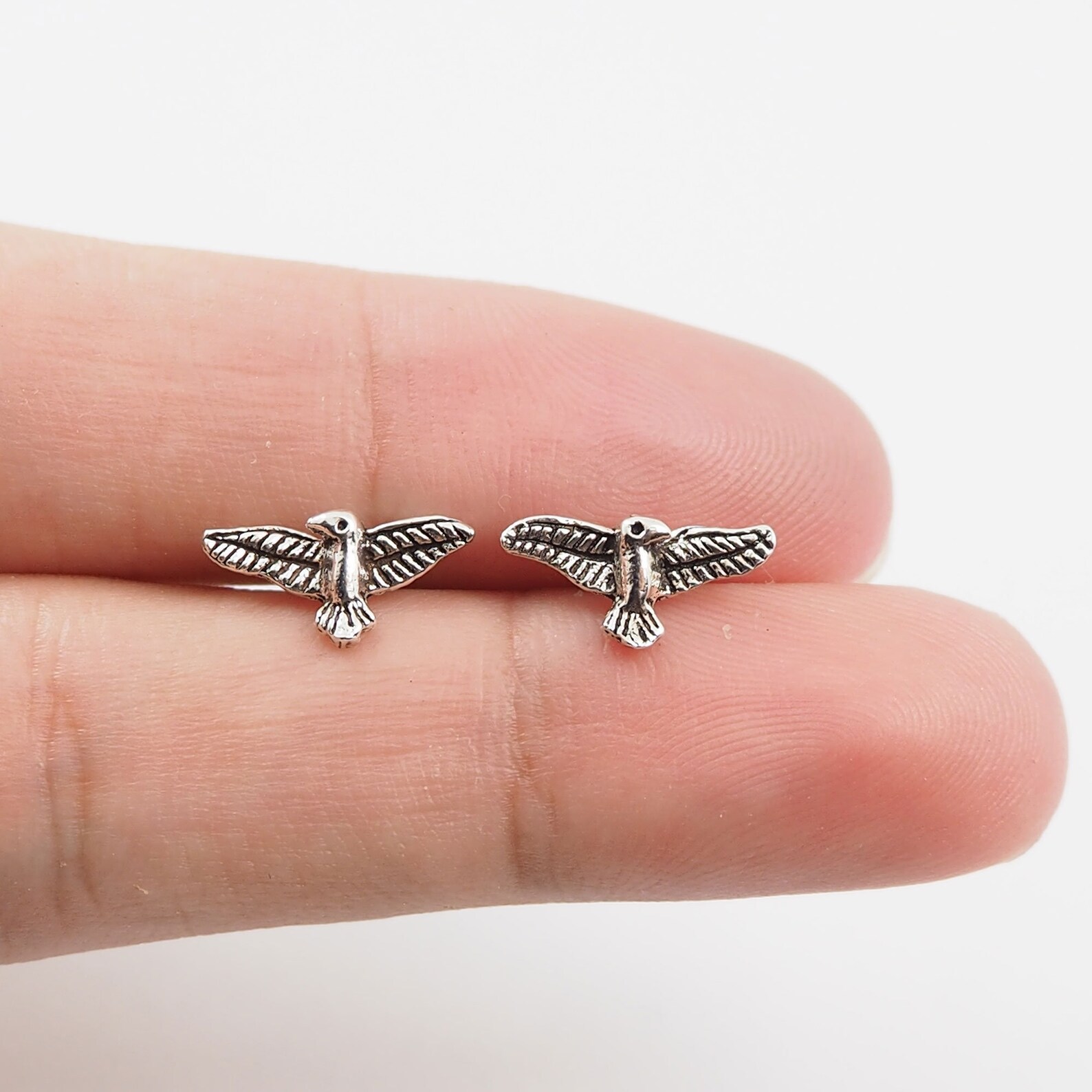 Eagle Stud Earrings Animal Earrings Flying Bird Earrings Etsy