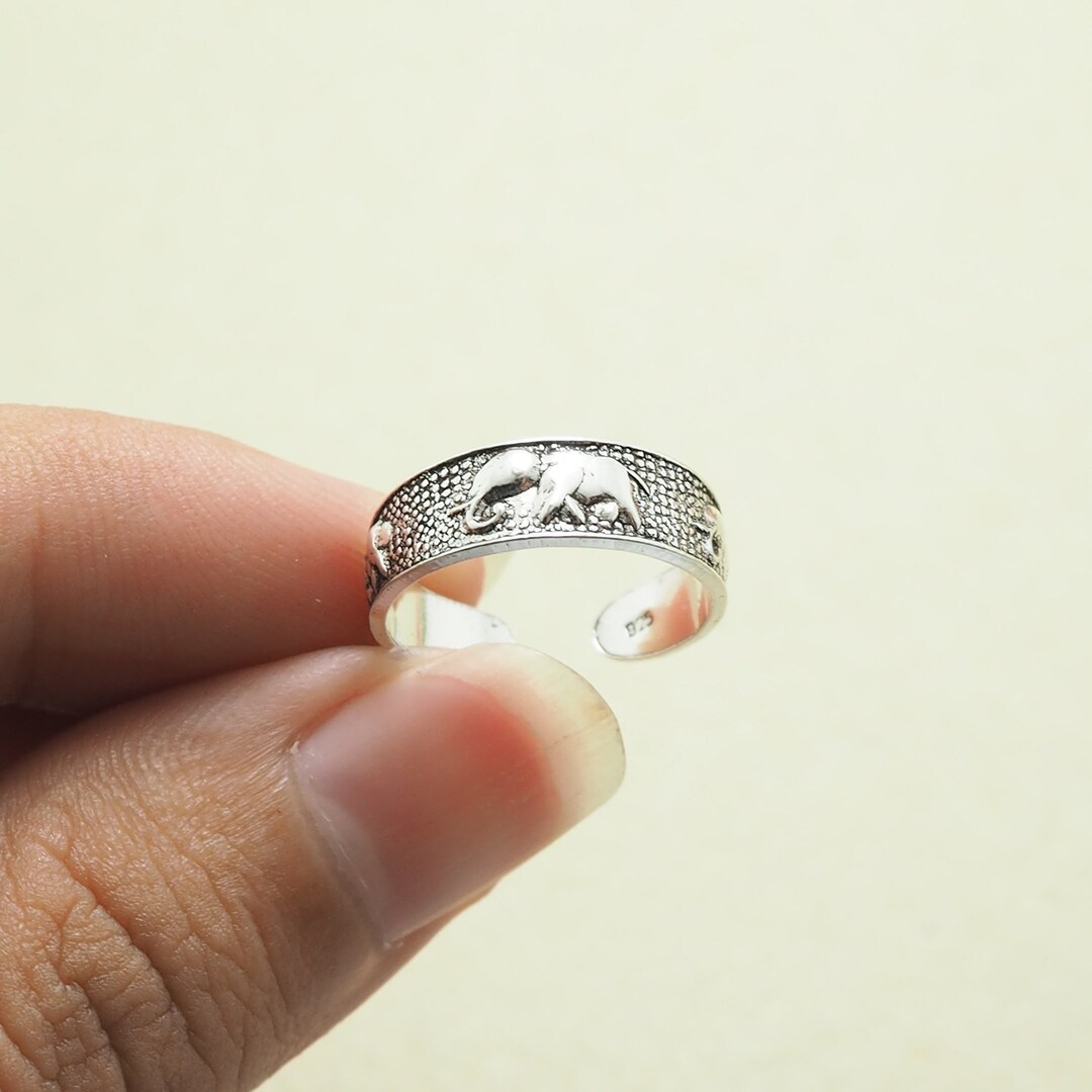 Elephant Toe Ring Sterling Silver Toe Ring Animal Ring Etsy