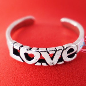 925 Sterling silver Toe ring - Love toe ring - Love ring - Love jewelry - Adjustable toe ring / TO11