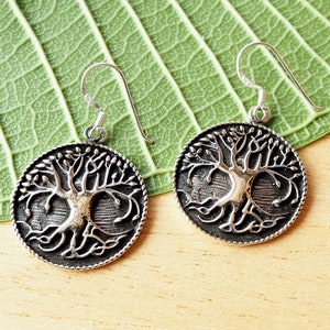 Tree of life Earrings Sterling silver Tree Dangle Earrings Celtic jewelry Gift Idea Tree jewelry / DE41