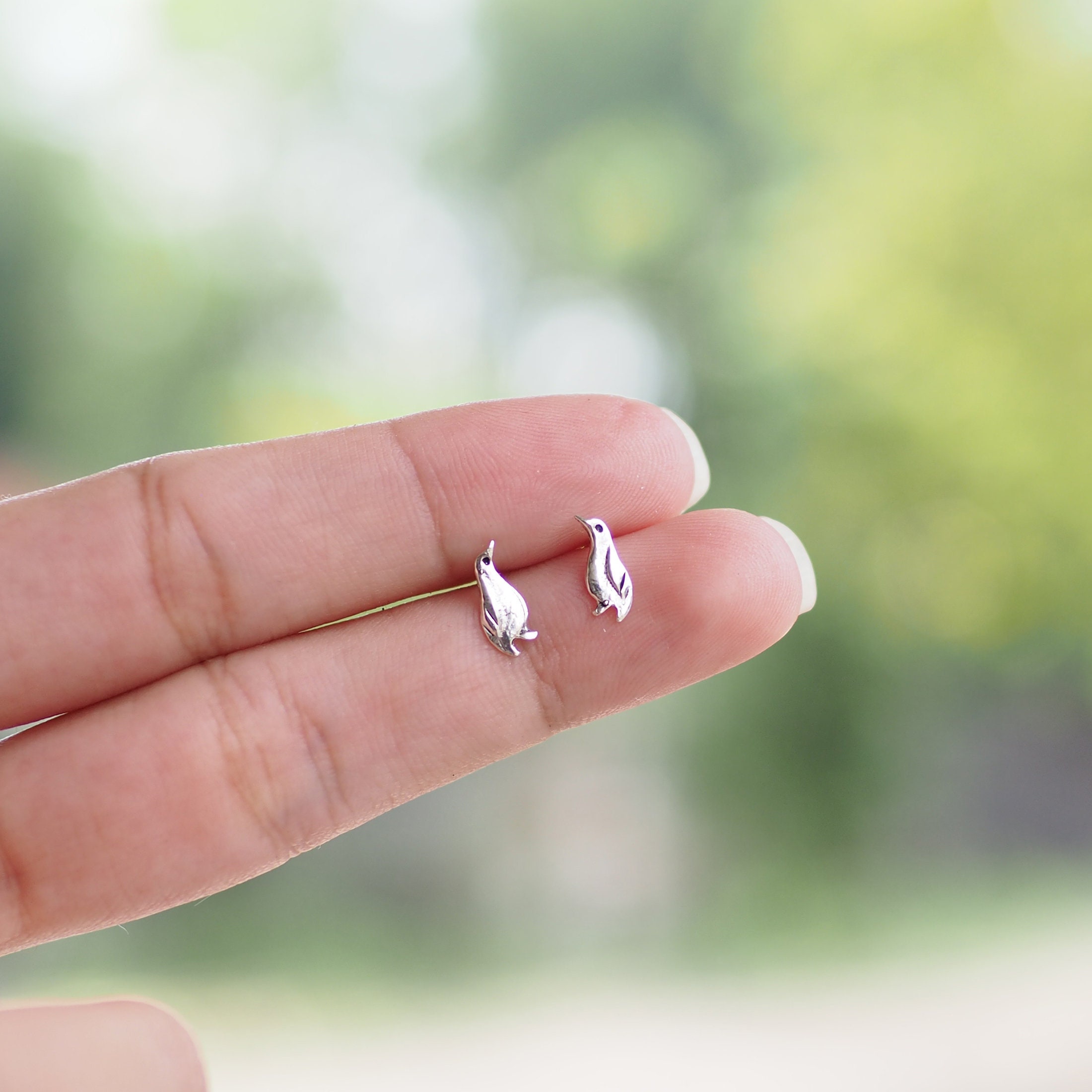 Tiny Penguin Earrings Zoo Animal Earrings Tiny Stud Earrings Etsy UK