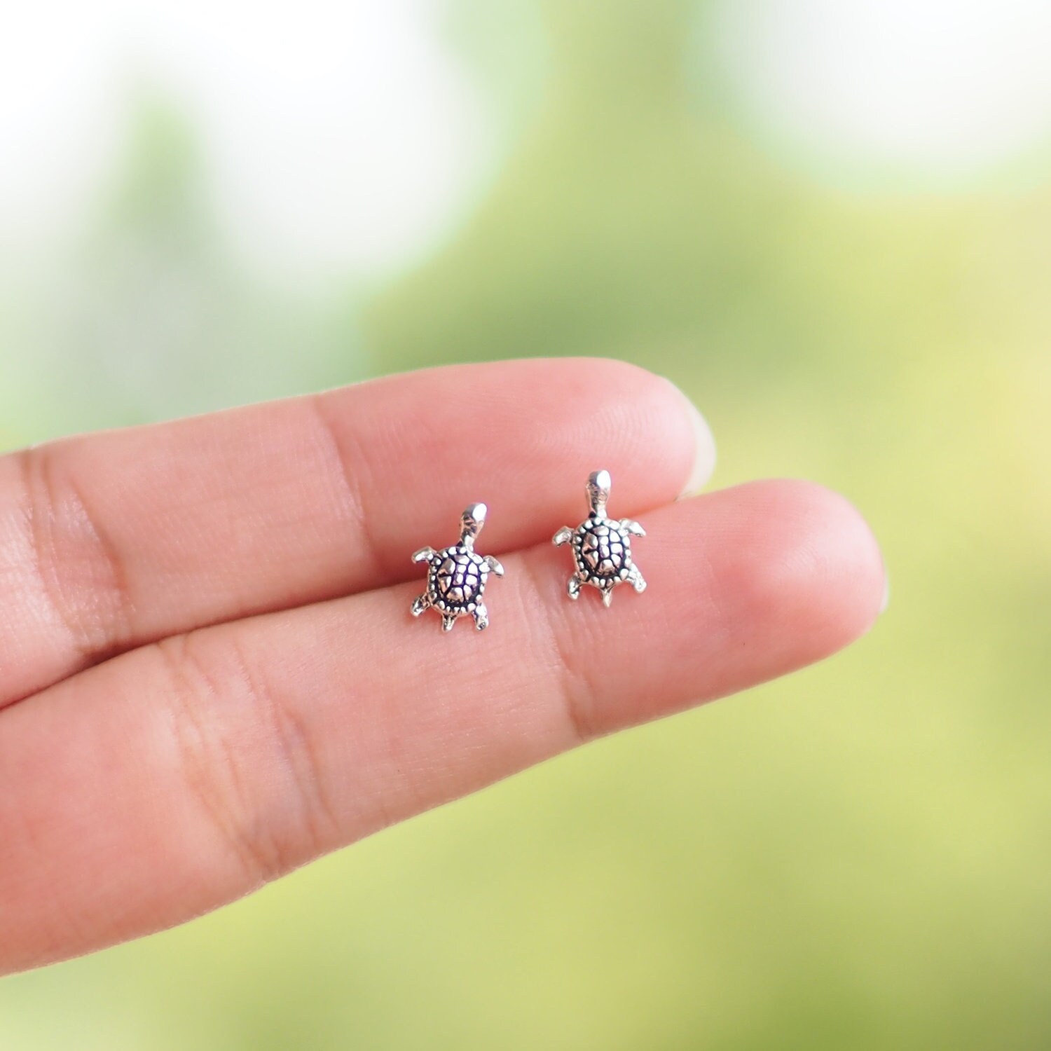 Sea Turtle Stud Earrings Turtle Earrings Tiny earrings / Etsy