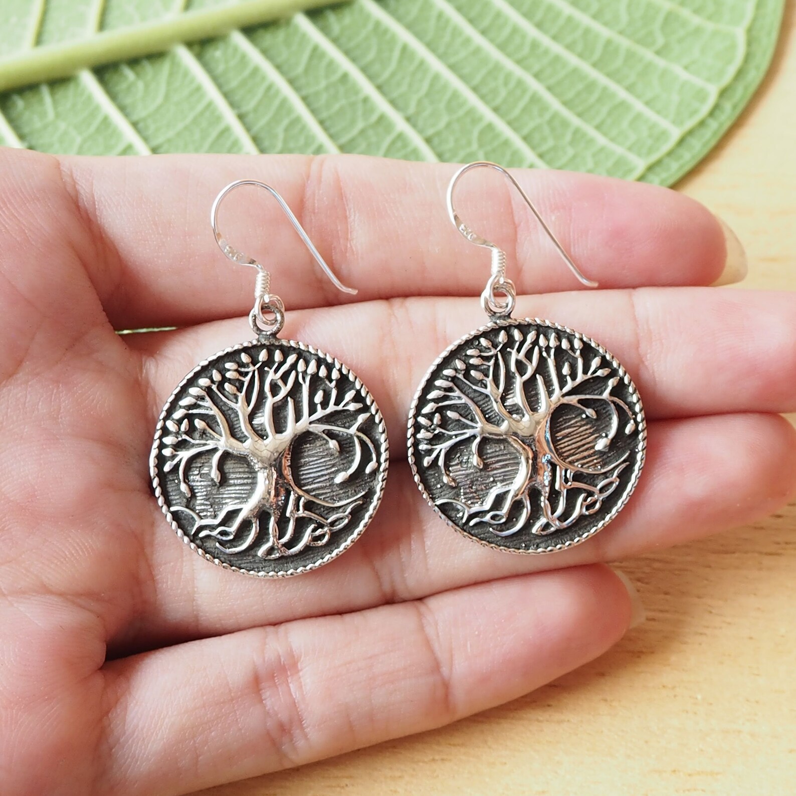 Tree of life earrings with stones Clearance