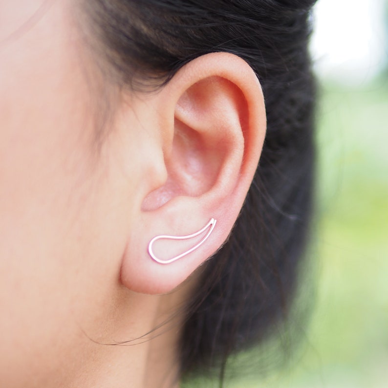 Angle Wing Ear Climber, Wing Outline Earrings, Feather Earrings ...