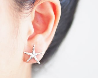 Starfish Stud Earrings, Sea Star Fish Earrings, Starfish Jewelry, Nautical Jewelry, Gift idea / BD93