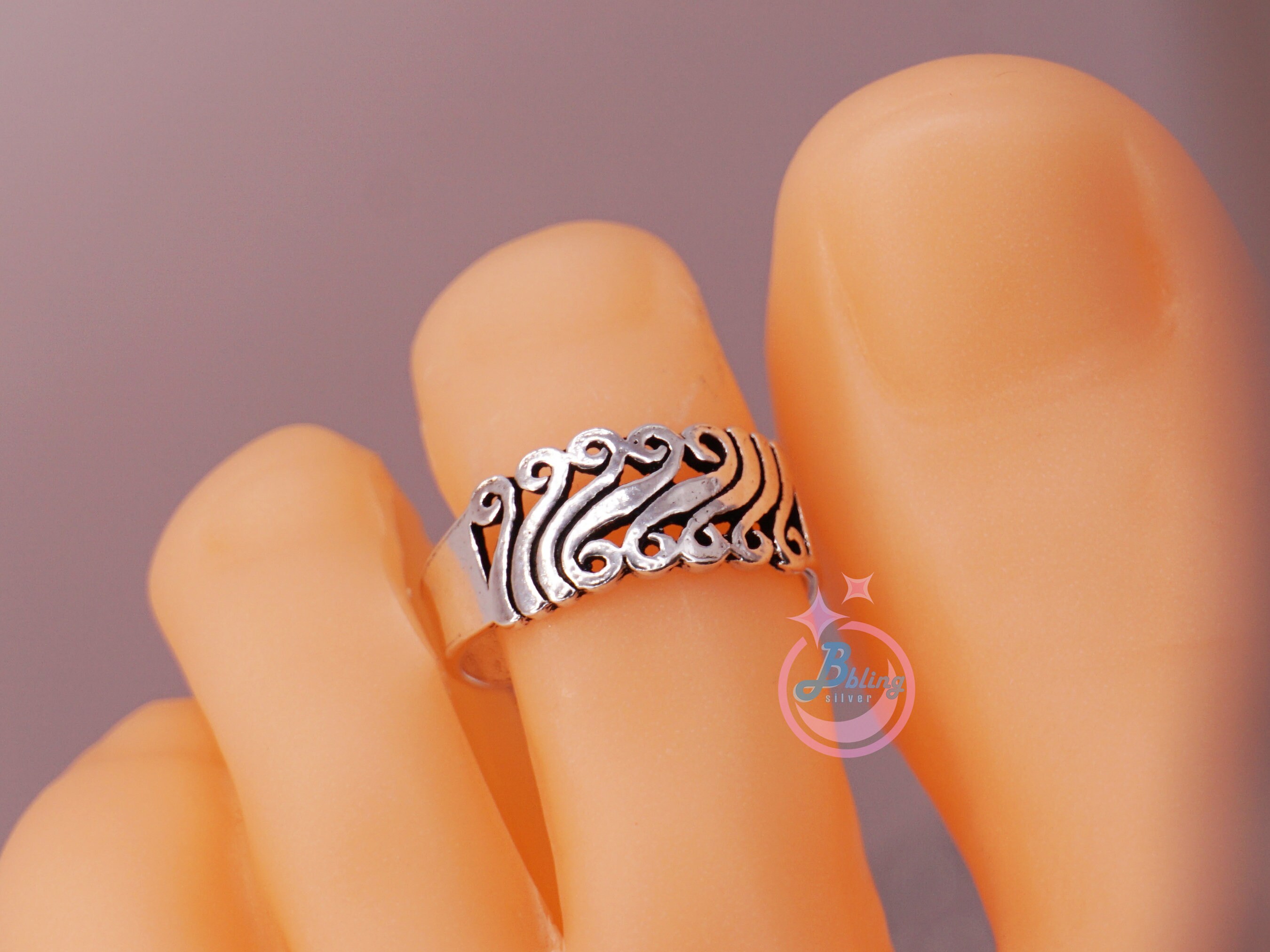 COYSEIO☆大人気♪SILVER TOE RING SET Spiral Toe Ring, Sterling Silver Toe Ring, Classic Toe Ring