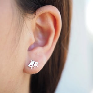 925 Sterling Silver UFO Stud Earrings Space Galaxy earrings UFO Jewelry / BD70