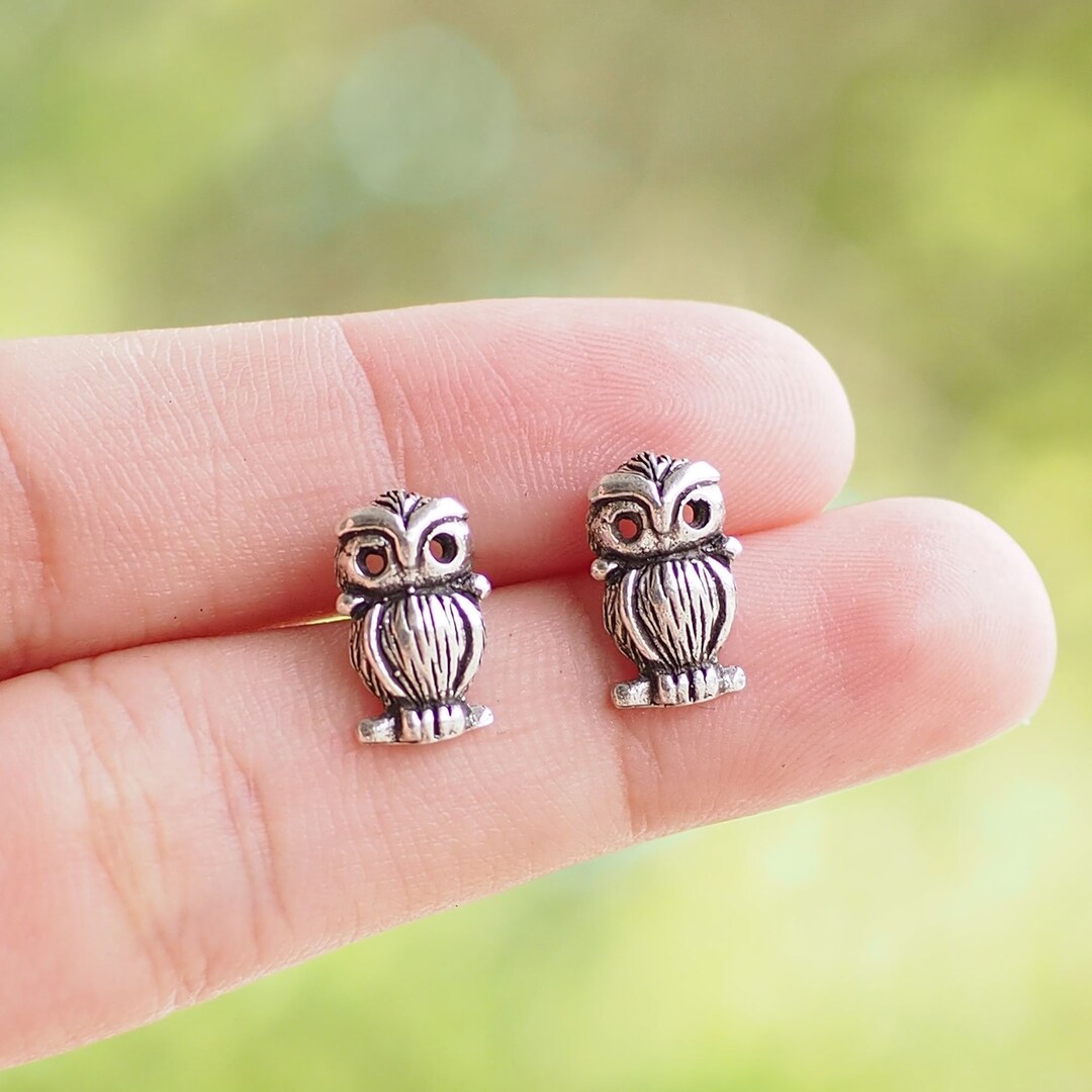 Owl Stud Earrings Animal Earrings Bird Earrings Gift Idea / Etsy