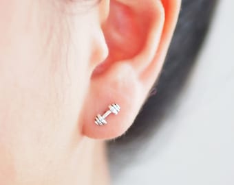 Dumbbell Earrings Workout - Fitness Earrings - Barbell Earrings - Minimalist Jewelry Fitness Gift idea / PK19