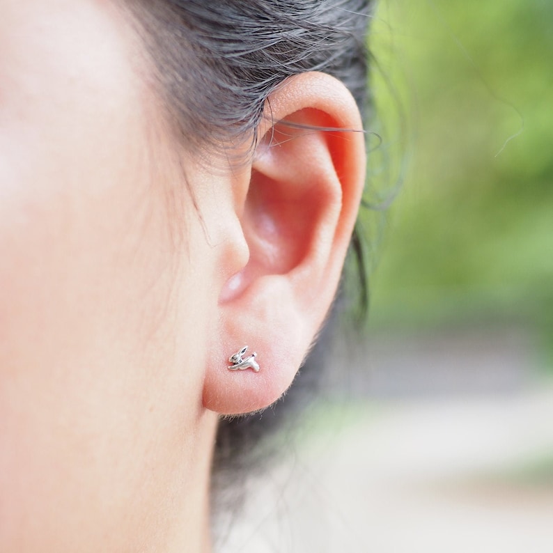 Mini Rabbit Stud Earrings (925 Silver) main image 1