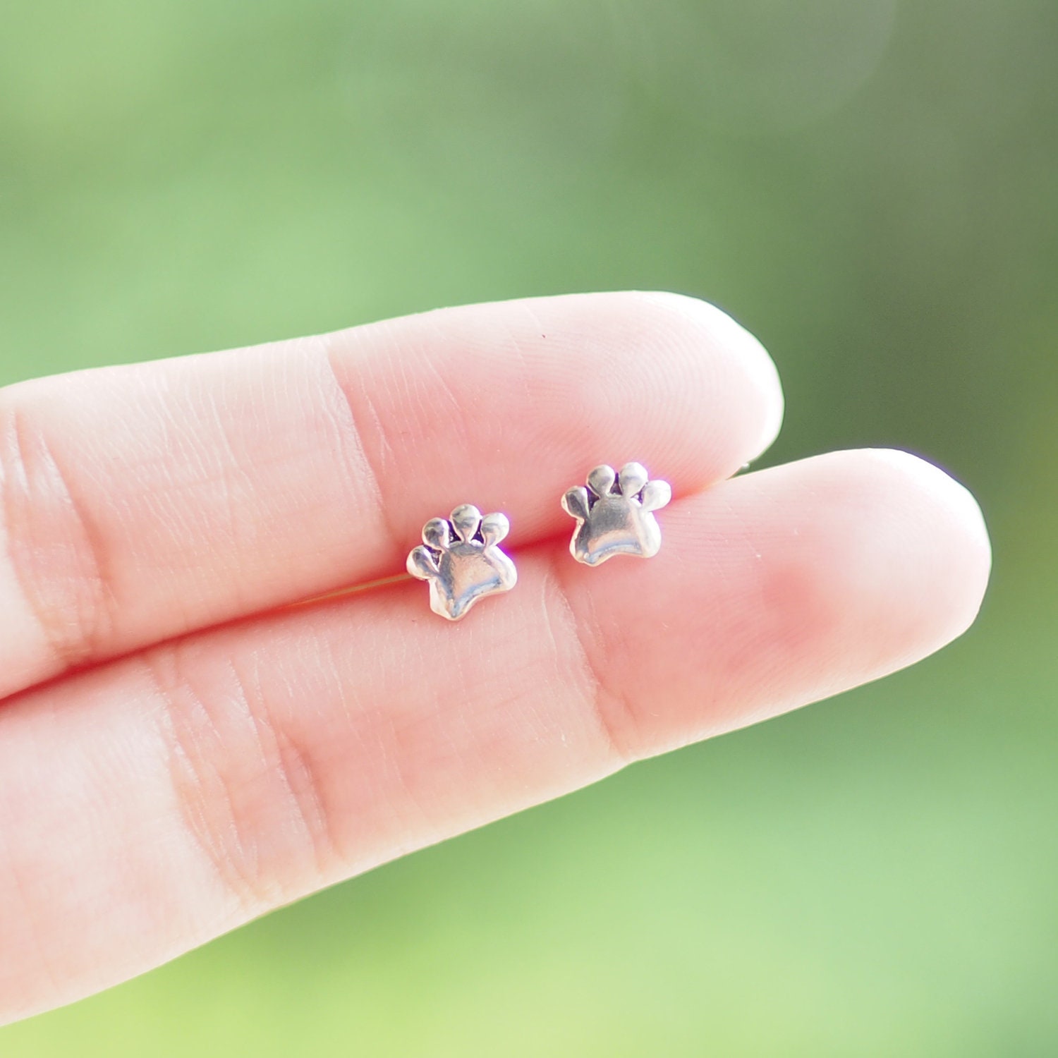 tiny paw print earrings