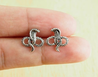 Cobra Snake Stud Earrings, Serpent Earrings, Cobra snake Jewelry, Gift idea / BK108P