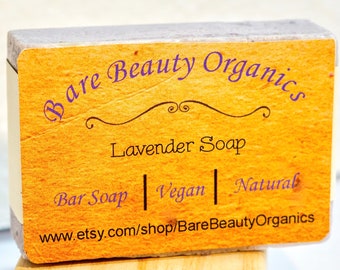 Barra de jabón de lavanda - Jabón hecho a mano - Jabón natural - Jabón casero - Todo natural - Vegano - Orgánico