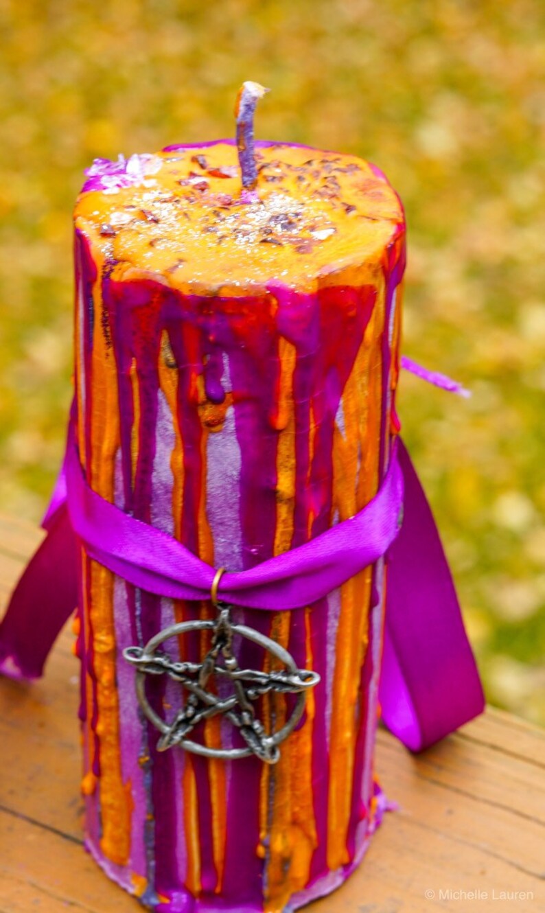 Samhain Crystal Infused Ritual Candle Etsy