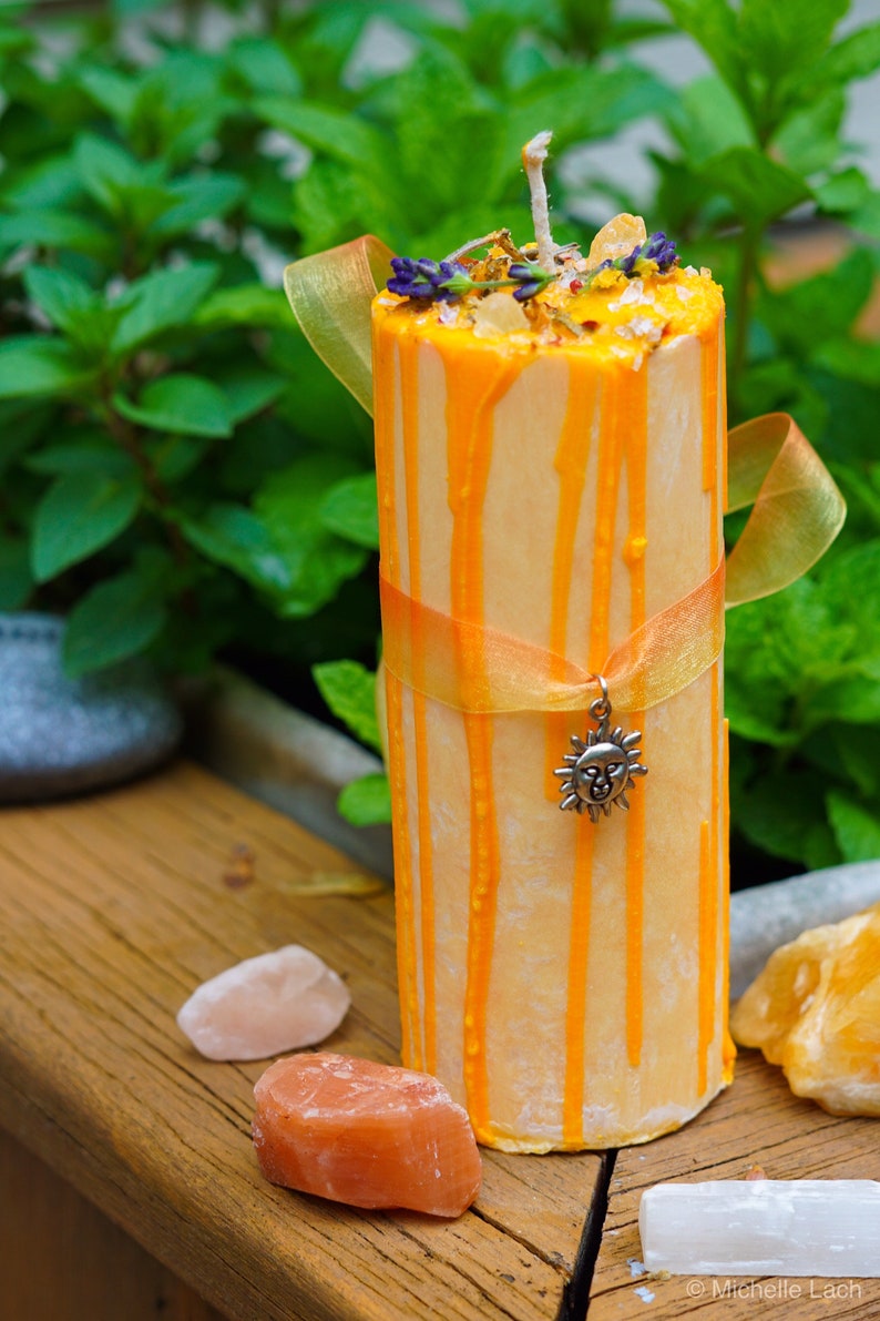 Homemade Litha summer Solstice Pillar Candle Etsy