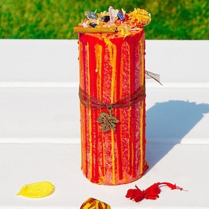 Mabon Ritual Pillar Candle, Organic Herb & Crystal Infused, Crafted for Fall Equinox Ceremony image 8