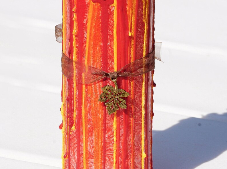 Mabon Ritual Pillar Candle, Organic Herb & Crystal Infused, Crafted for Fall Equinox Ceremony image 5