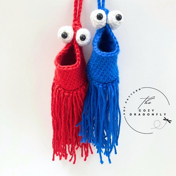 CROCHET PATTERN Mini Yip Yip, Crochet Hanging Yip Yip, Car Hanger, Mirror Hanger, Hanging Planter, Crochet Mini Martian Basket, PDF Download