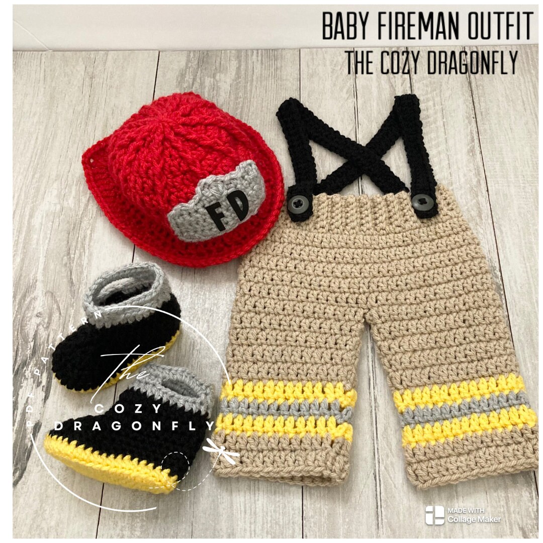 Crochet baby firefighter outfit free pattern sale