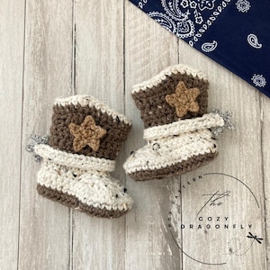 CROCHET PATTERN Baby Cowboy Boots, Cowgirl Boots, Cowboy Photo Prop, 0-12 months, PDF Download